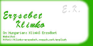 erzsebet klimko business card